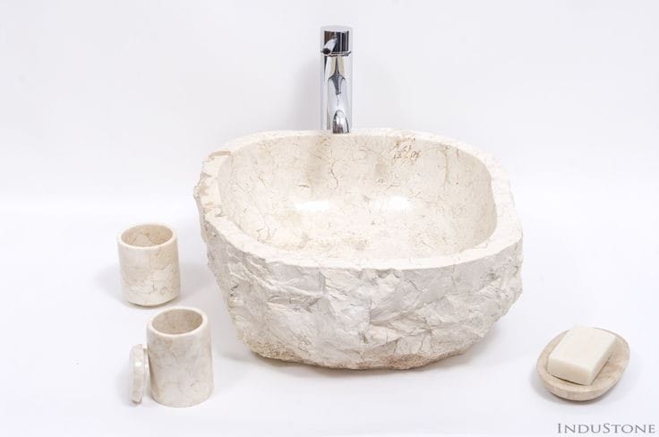 LAVABO MÁRMOL BEIGE RÚSTICO 40 CM. - ELEMENTO