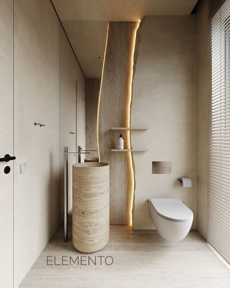 LAVABO TIPO PEDESTAL MÁRMOL 45*85 CM - ELEMENTO