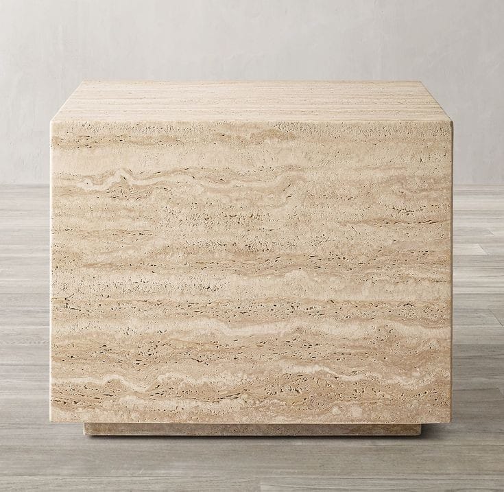 MESA AUXILIAR TRAVERTINO 45*45*45 - ELEMENTO