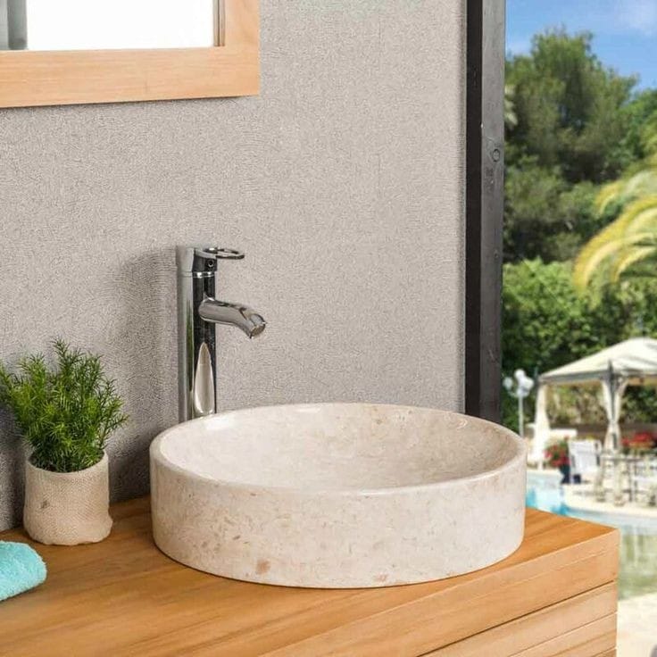 LAVABO SIENA MÁRMOL CREMA 40 CM. - ELEMENTO