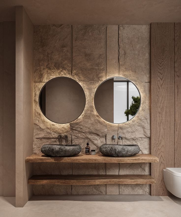 LAVABO PIEDRA NATURAL RÚSTICO 45 CM. - ELEMENTO