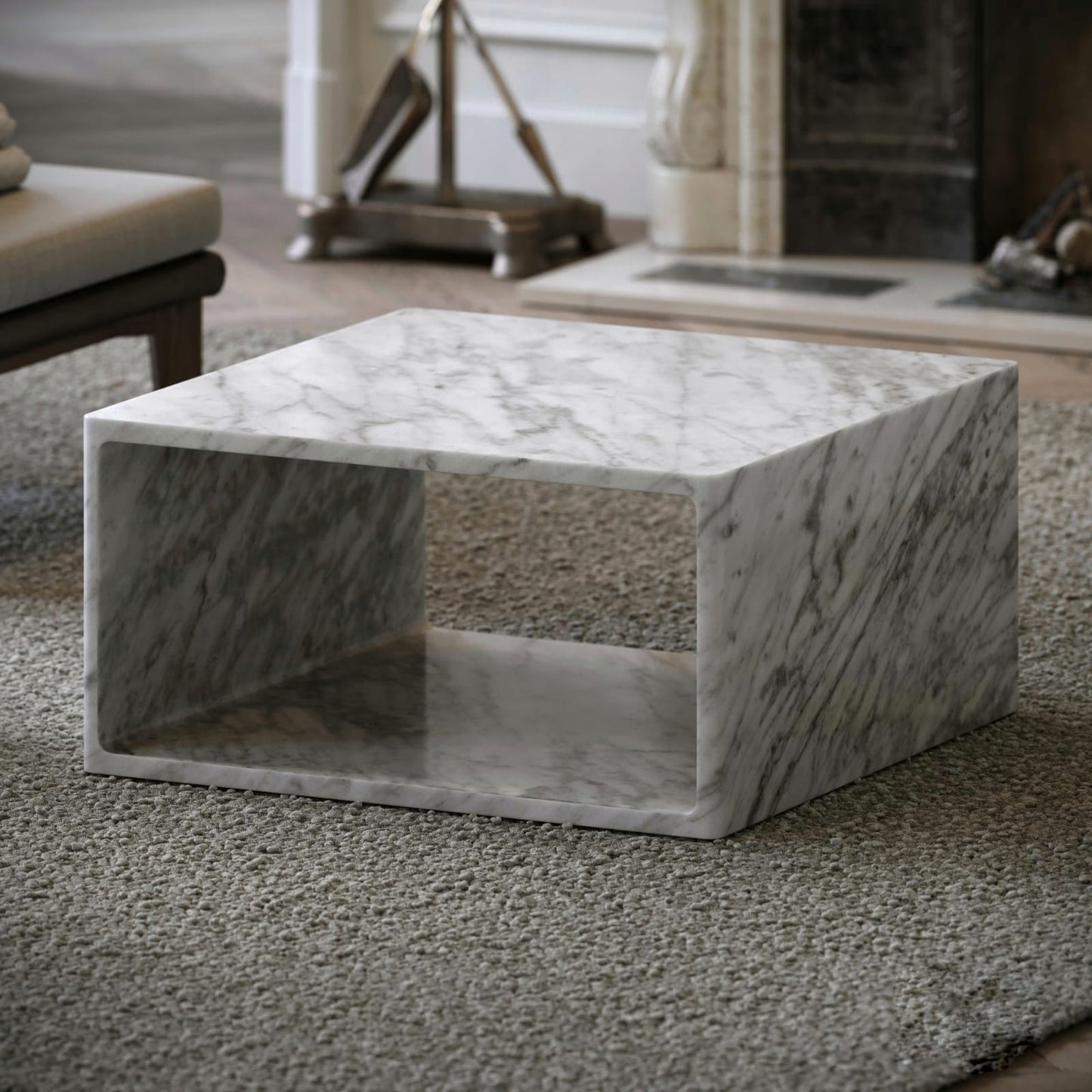 MESA MÁRMOL BLANCO 80*80*40 - ELEMENTO