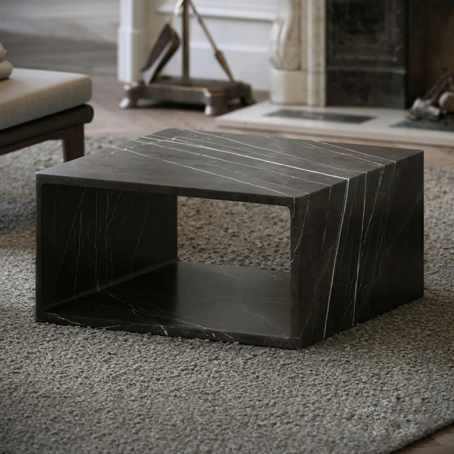 MESA MÁRMOL NEGRO 80*80*40 - ELEMENTO
