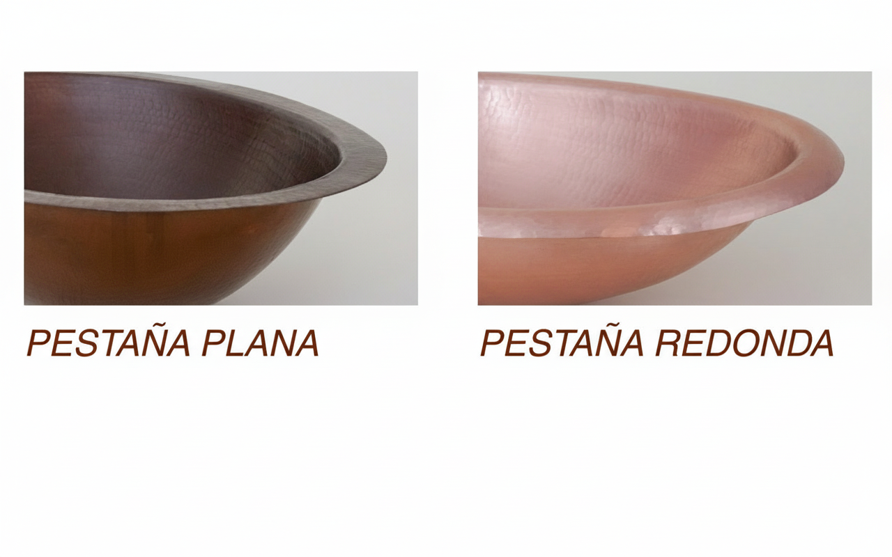 Premium Lavabo Ovalado en Cobre Diseño Bouquet - ELEMENTO