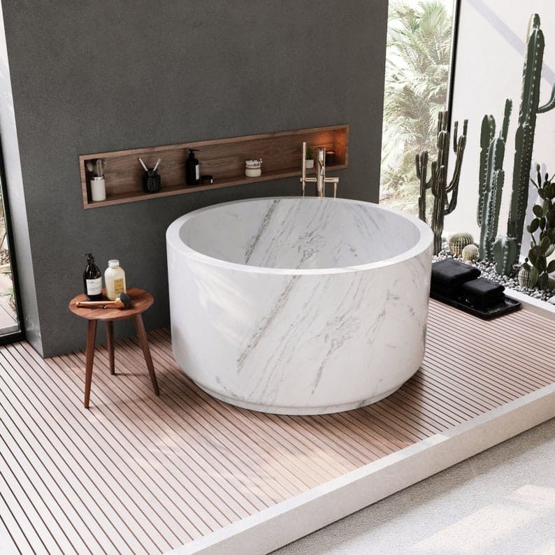 TINA PARA BAÑO ITALIA MÁRMOL BLANCO 120*60 - ELEMENTO