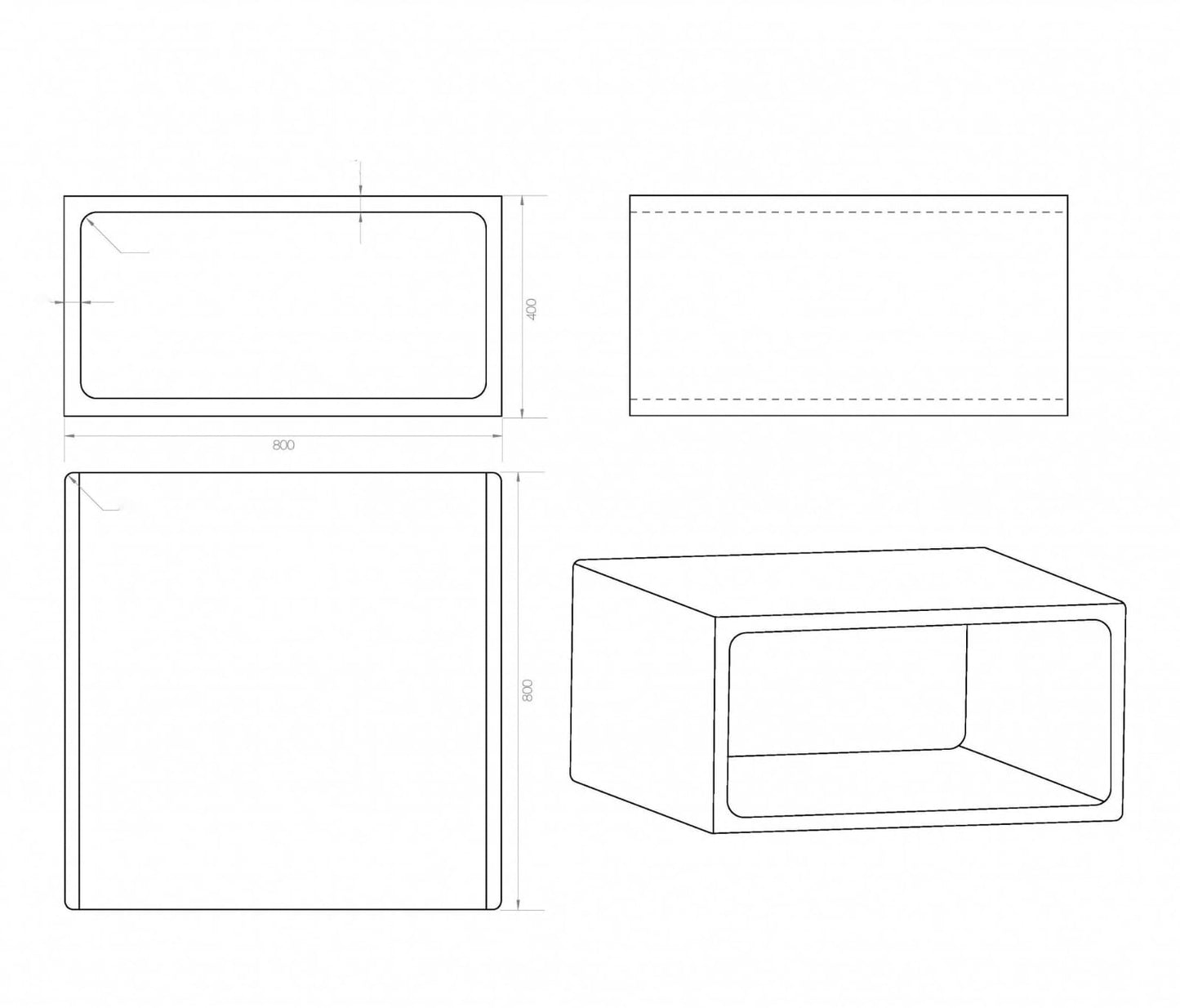MESA MÁRMOL BLANCO 80*80*40 - ELEMENTO
