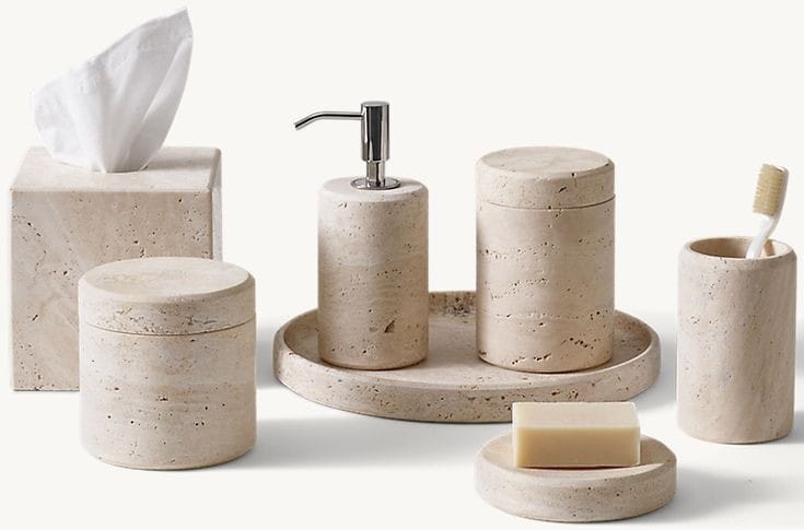 ACCESORIOS MÁRMOL BLANCO 7 PIEZAS. - ELEMENTO
