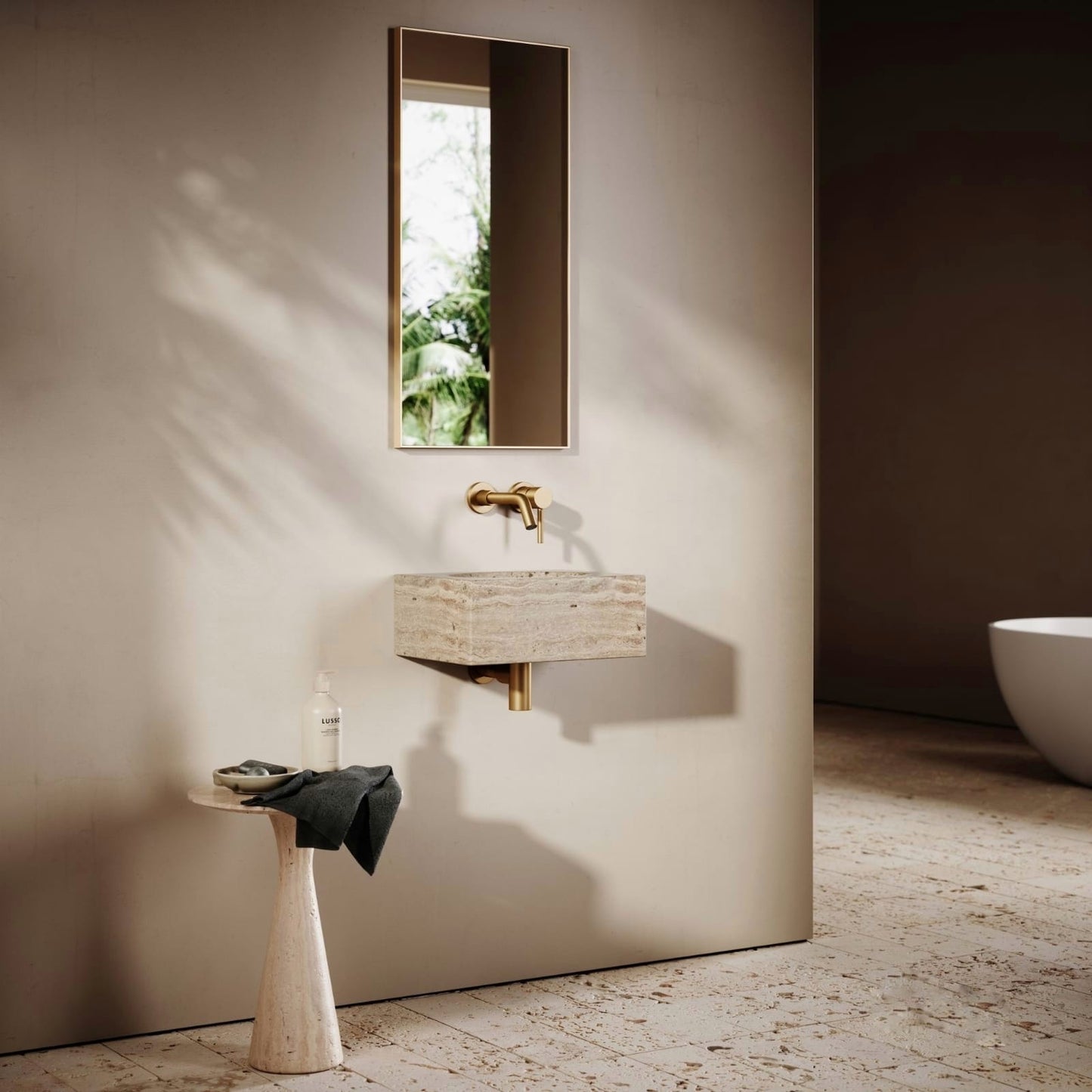LAVABO MÁRMOL TREVERTINO 40*40*16 - ELEMENTO