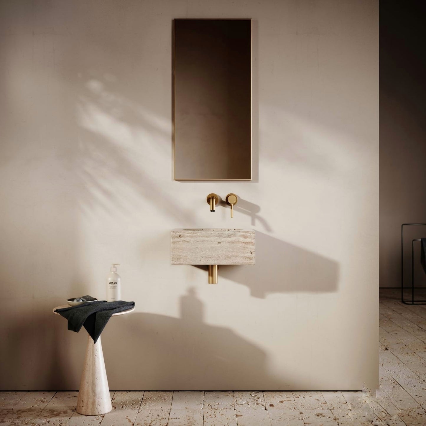 LAVABO MÁRMOL TREVERTINO 40*40*16 - ELEMENTO