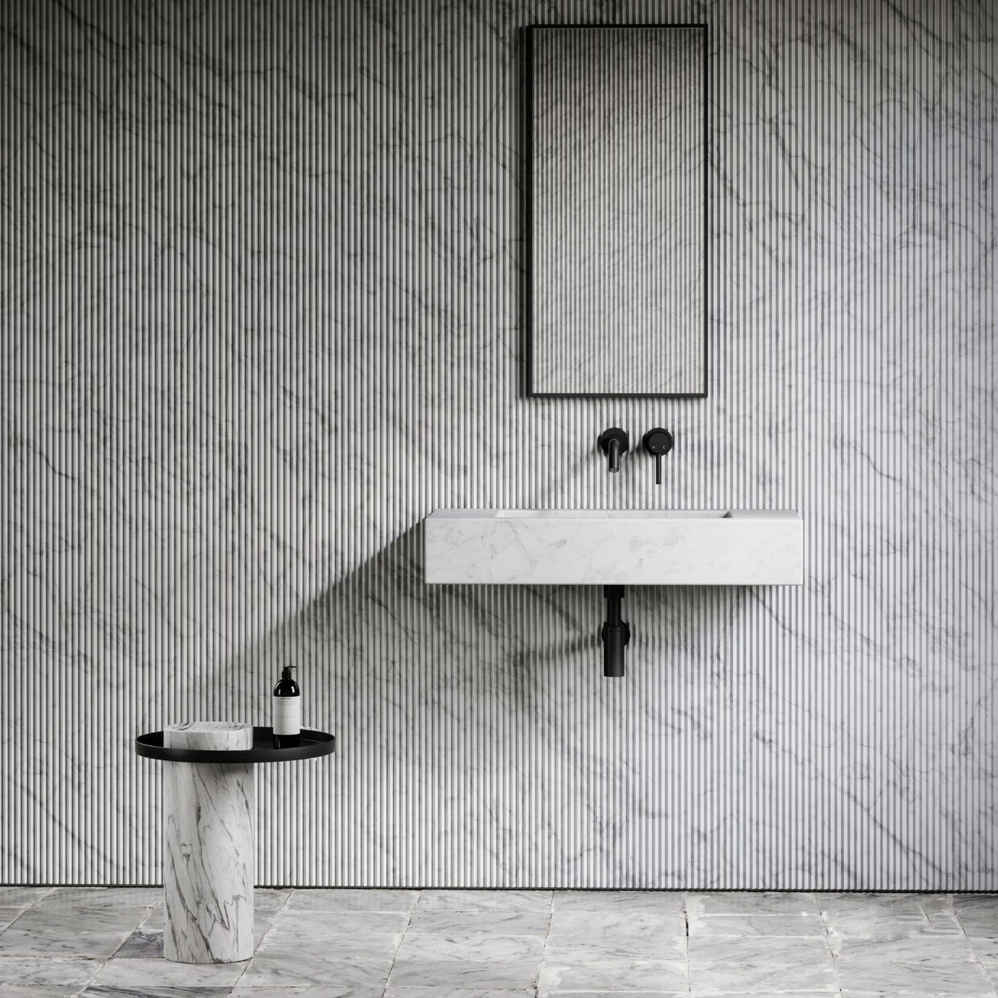 LAVABO MÁRMOL BLANCO 80*40*14 - ELEMENTO