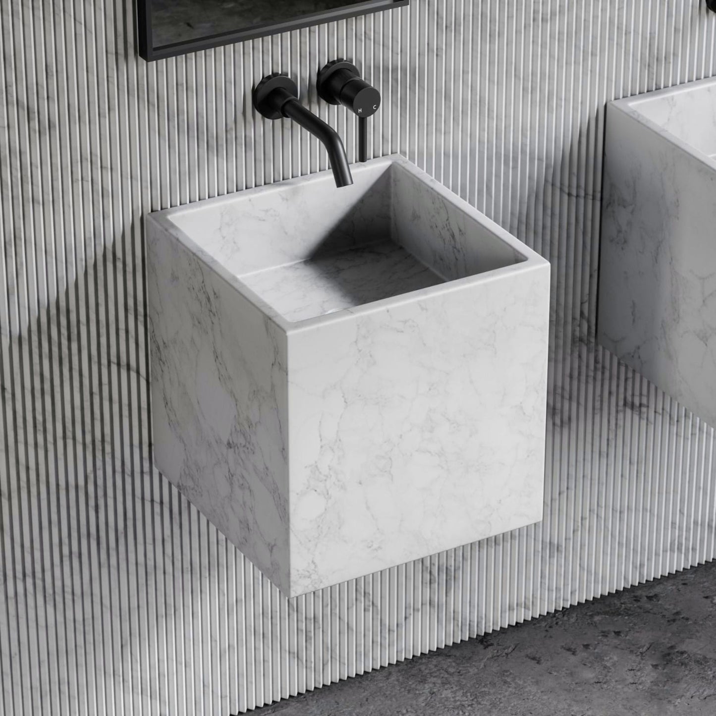 LAVABO MÁRMOL BLANCO 40*40*40 - ELEMENTO