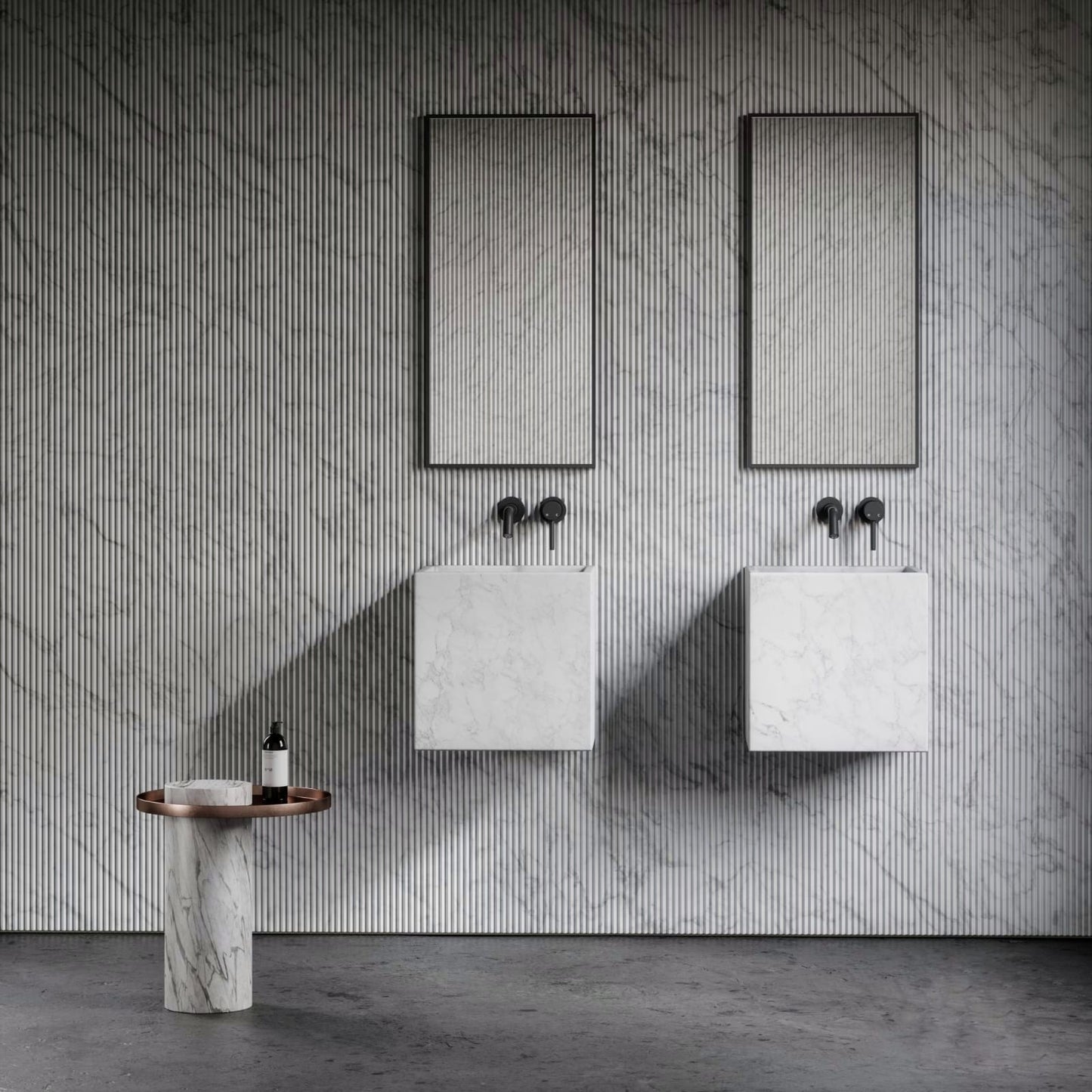 LAVABO MÁRMOL BLANCO 40*40*40 - ELEMENTO