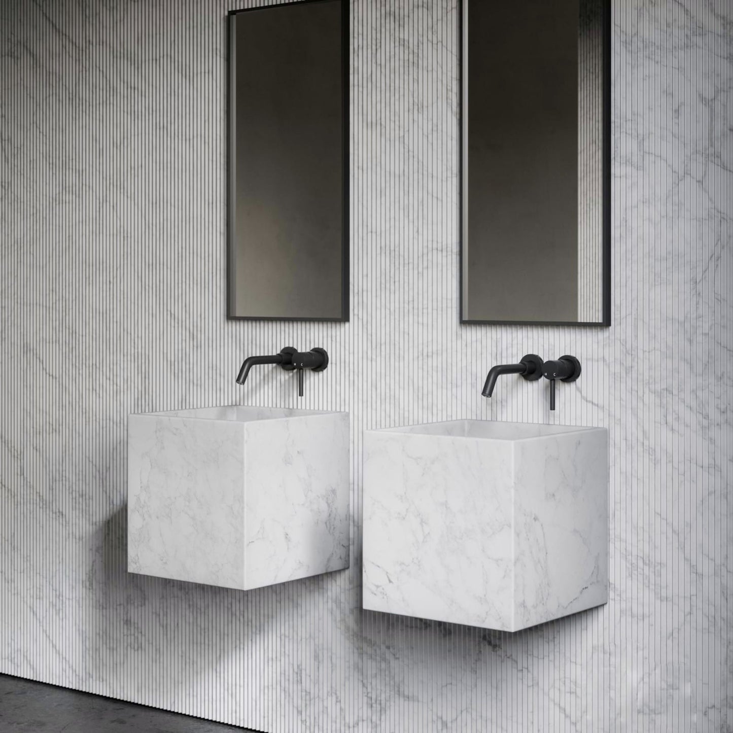 LAVABO MÁRMOL BLANCO 40*40*40 - ELEMENTO