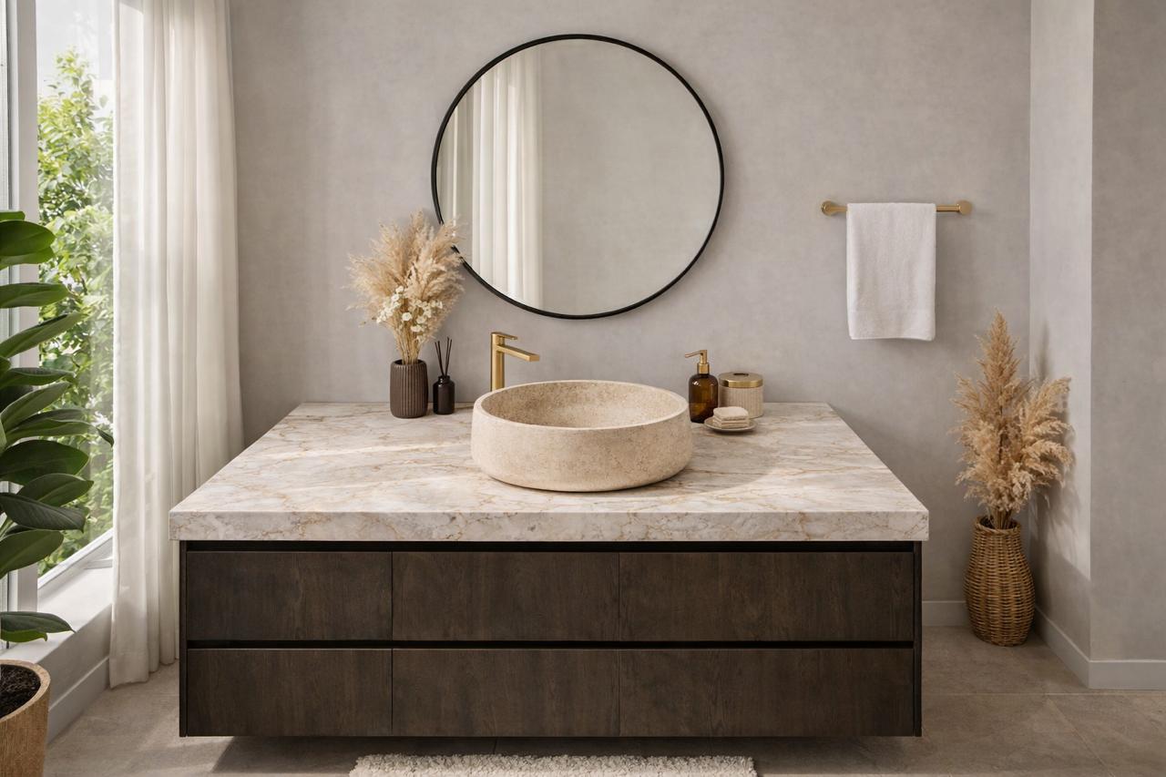 LAVABO TRAVERTINO MODELO ROMANO - ELEMENTO