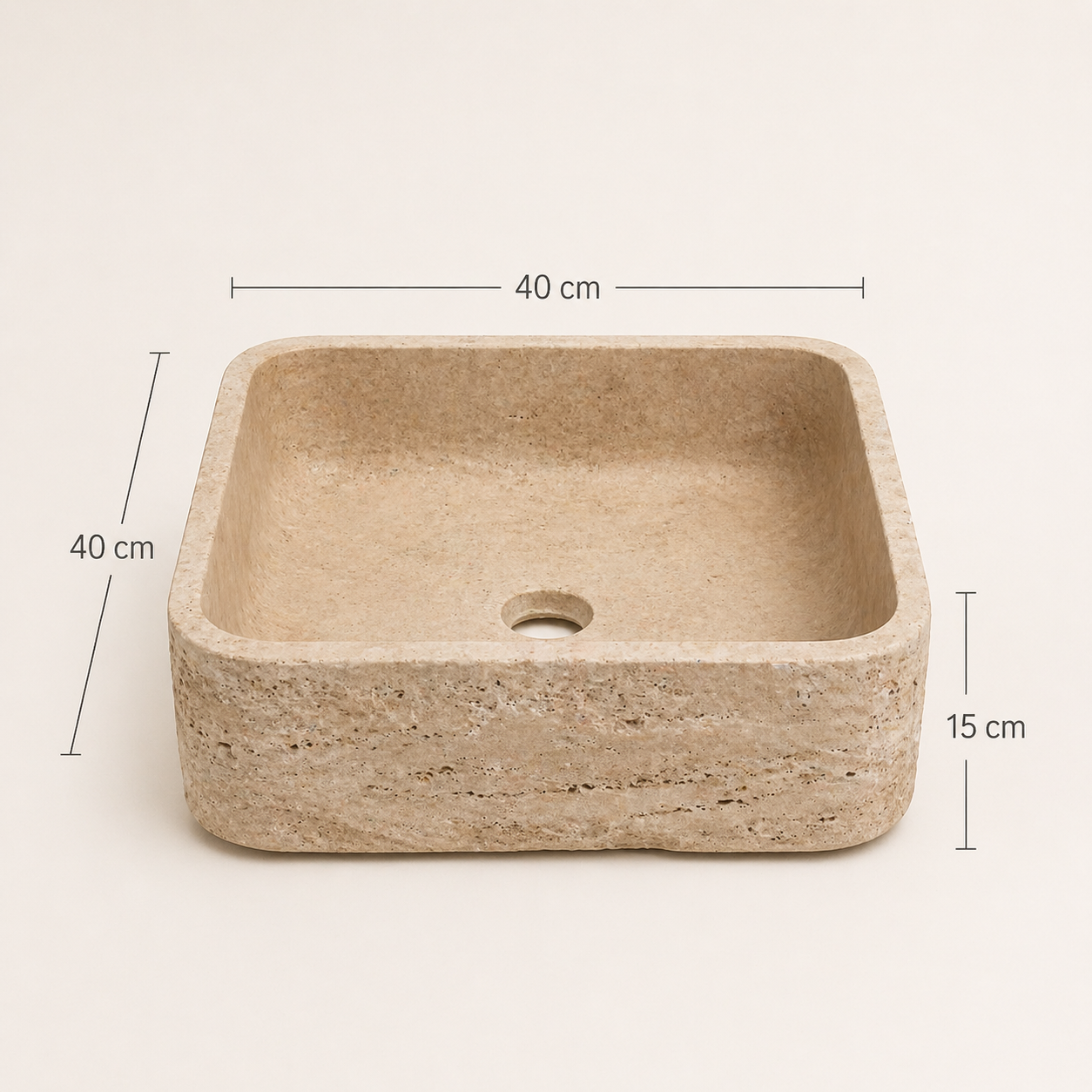 LAVABO TRAVERTINO MODELO TERRA 40 - ELEMENTO
