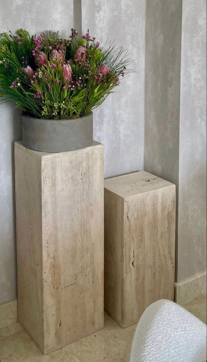 PEDESTAL DECORATIVO TRAVERTINO 70*40*40