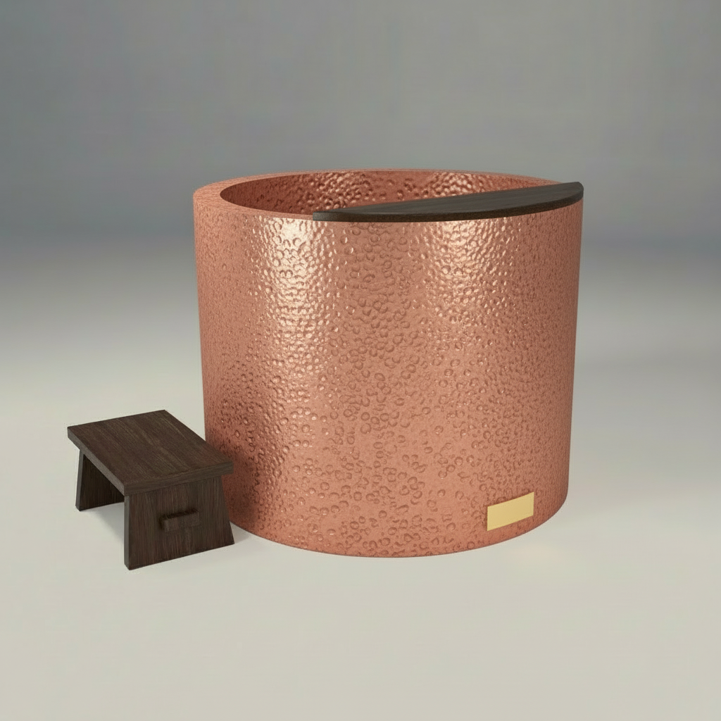 Premium Tina De Baño Redonda En Cobre Diseño Japonesa - ELEMENTO 