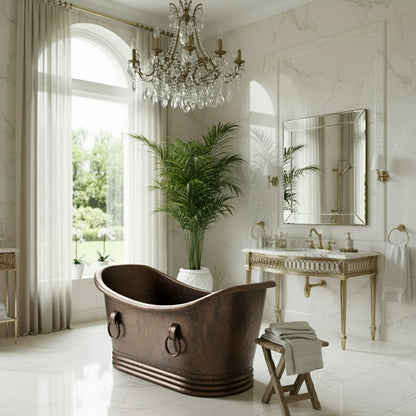 Premium Tina de Baño en Cobre Tradicional con Anillos - ELEMENTO 