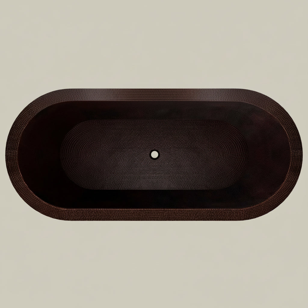 Premium Tina de Baño en Cobre con Pestaña Grande - ELEMENTO 