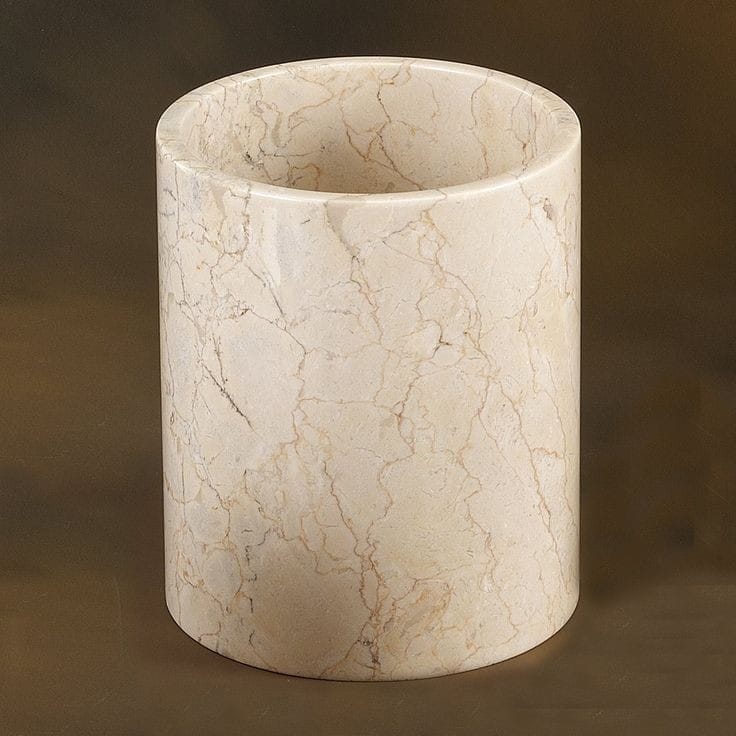 CESTO PARA BASURA REDONDO MÁRMOL BEIGE MAYA - ELEMENTO 