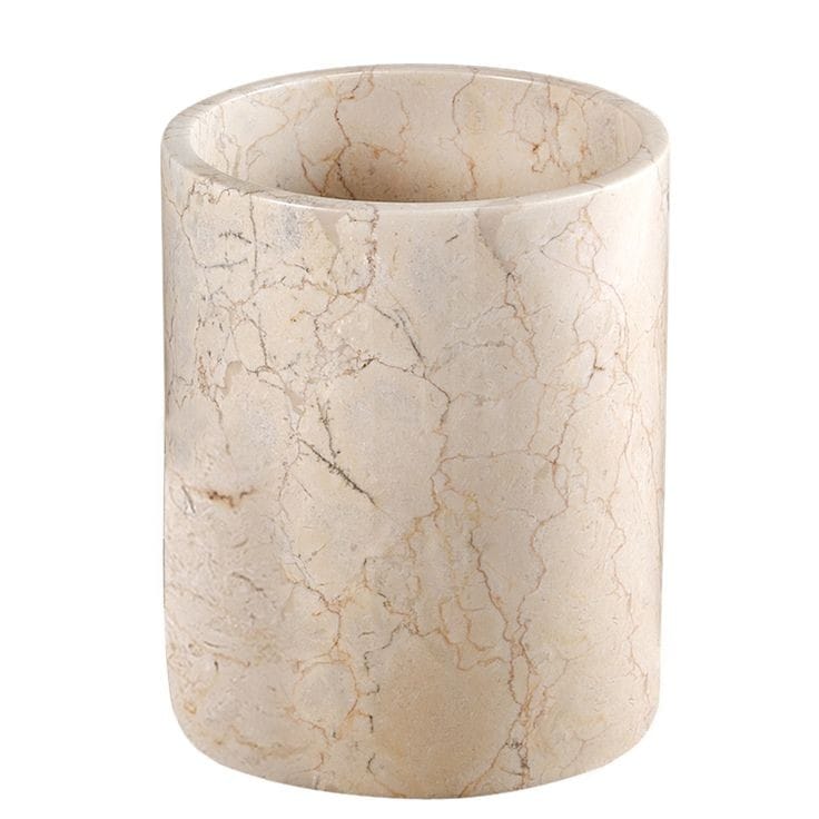 CESTO PARA BASURA REDONDO MÁRMOL BEIGE MAYA - ELEMENTO 