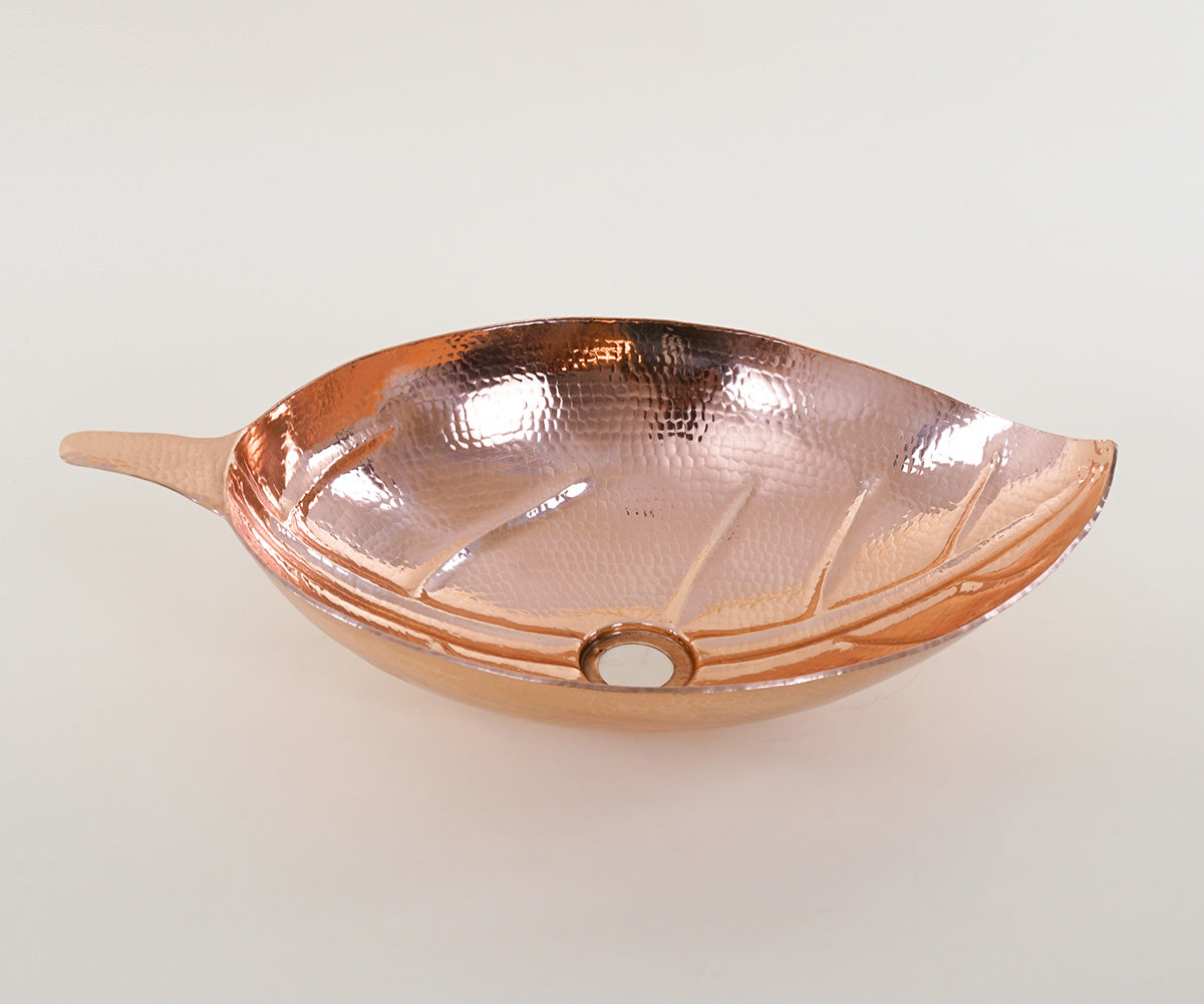 Premium Lavabo Vessel en Cobre Diseño Hoja - ELEMENTO 