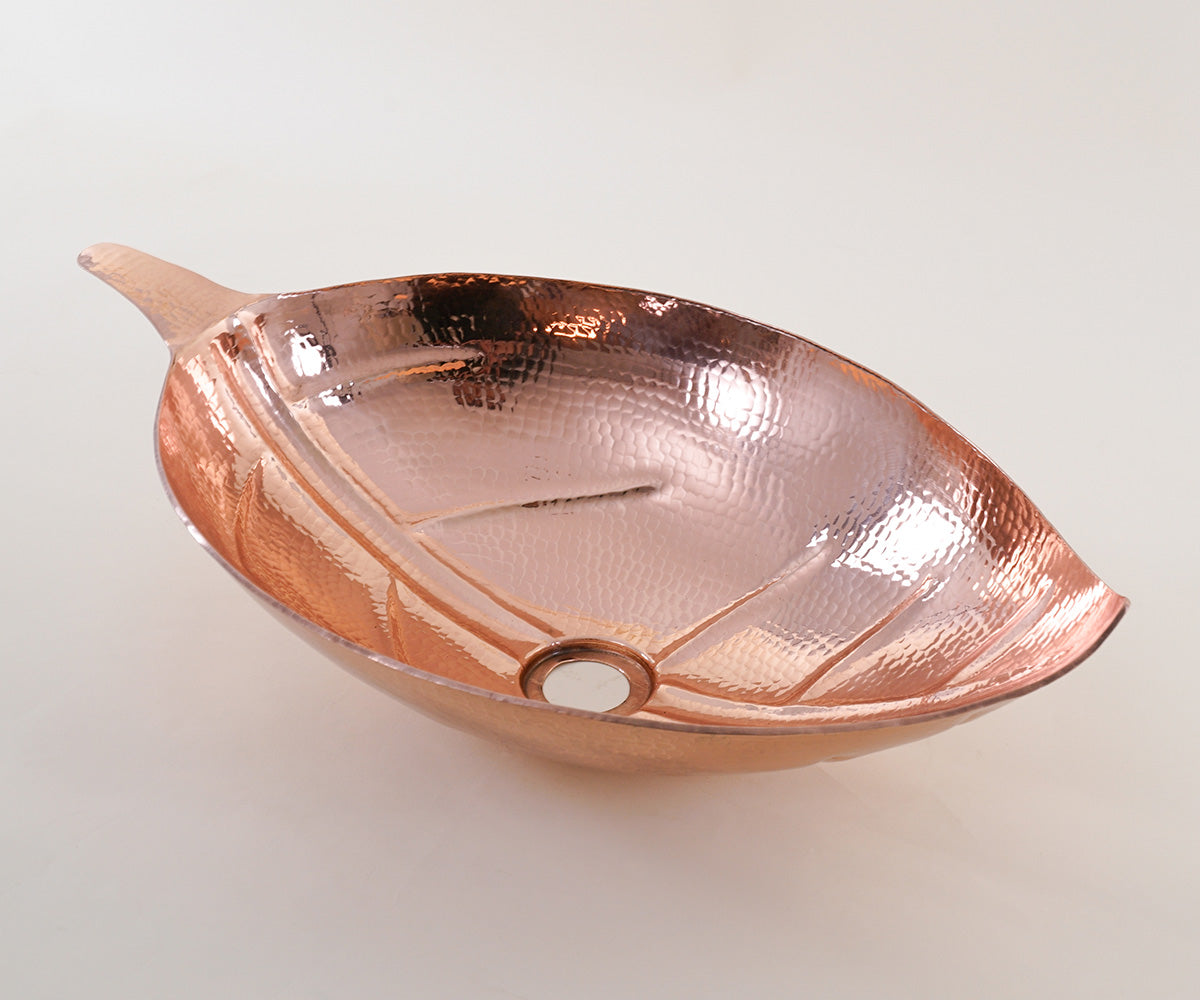 Premium Lavabo Vessel en Cobre Diseño Hoja - ELEMENTO 