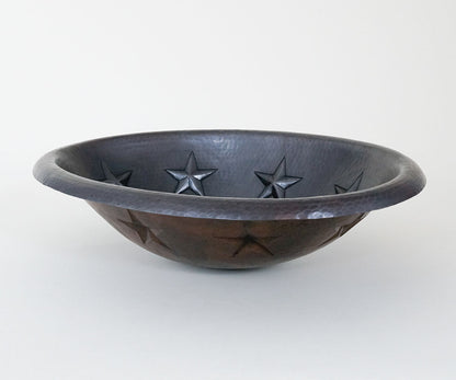 Premium Lavabo Ovalado en Cobre con Diseño Estrellas - ELEMENTO 