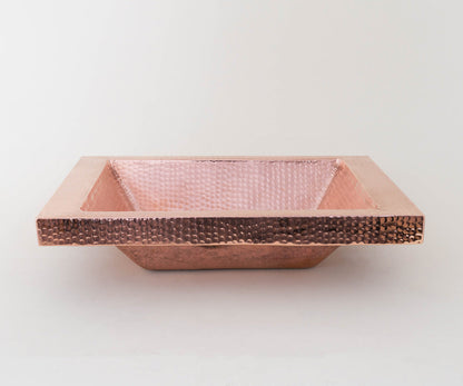 Premium Lavabo Rectangular Especial en Cobre Diseño con Pestaña Alta - ELEMENTO 