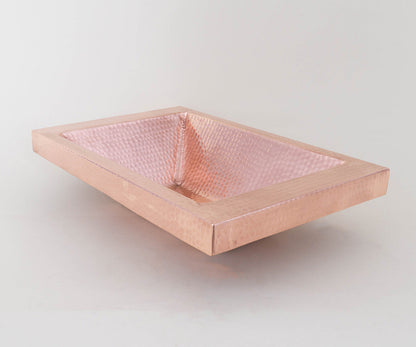 Premium Lavabo Rectangular Especial en Cobre Diseño con Pestaña Alta - ELEMENTO 