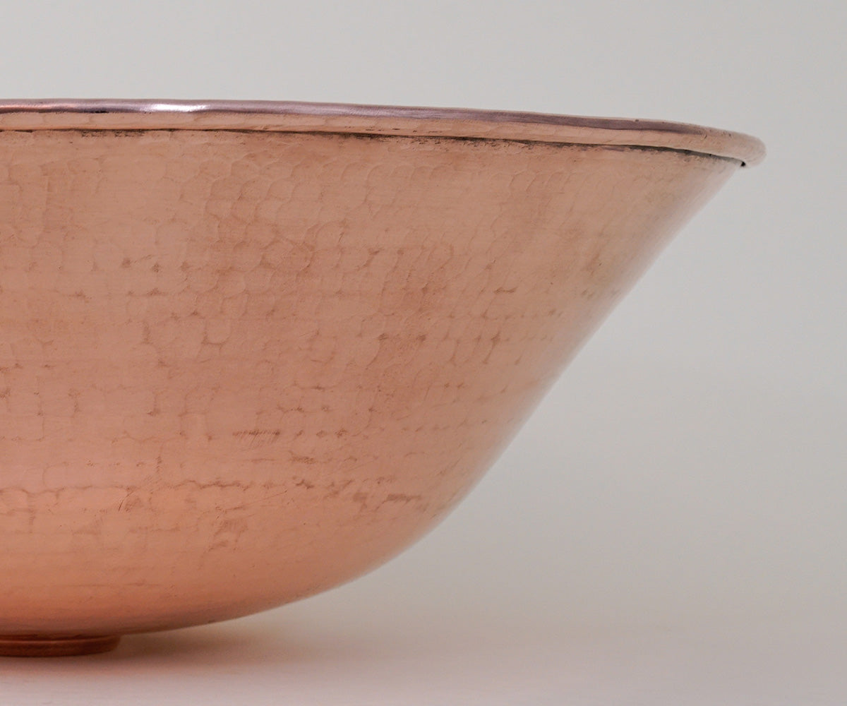 Premium Lavabo Vessel Redondo con Bordo Alambrado en Cobre - ELEMENTO 