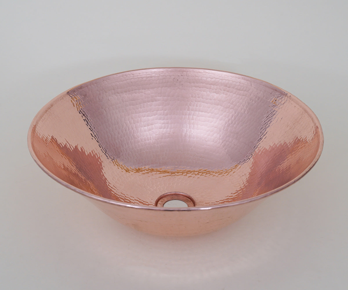 Premium Lavabo Vessel Redondo con Bordo Alambrado en Cobre - ELEMENTO 