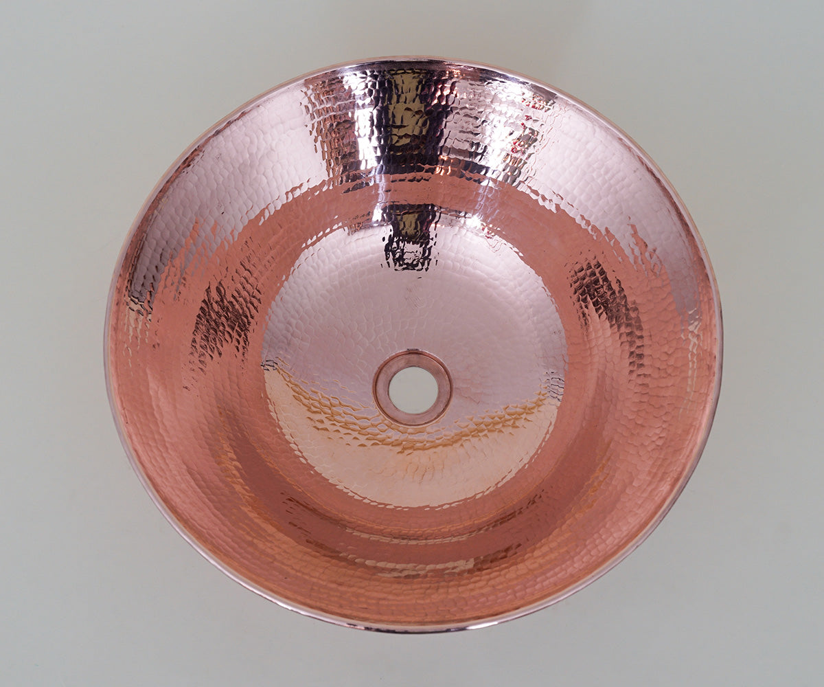 Premium Lavabo Vessel Redondo con Bordo Alambrado en Cobre - ELEMENTO 
