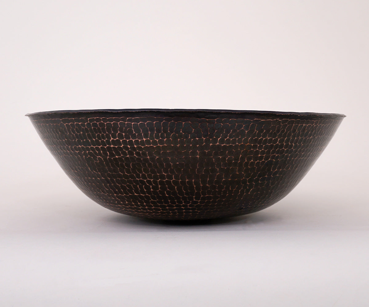 Lavabo Vessel Redondo con Bordo Redondeado en Cobre - ELEMENTO 