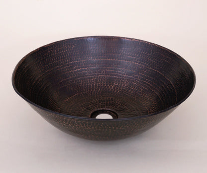 Lavabo Vessel Redondo con Bordo Redondeado en Cobre - ELEMENTO 