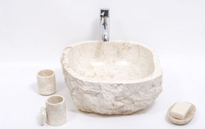 LAVABO MÁRMOL BEIGE RÚSTICO 40 CM. - ELEMENTO 
