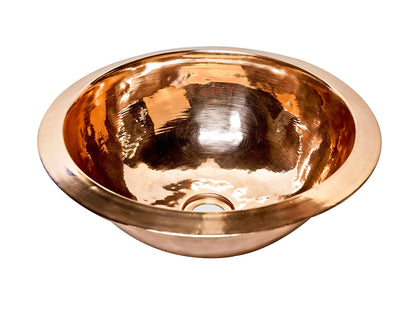 Premium Lavabo Redondo en Cobre Liso Alto Brillo - ELEMENTO 