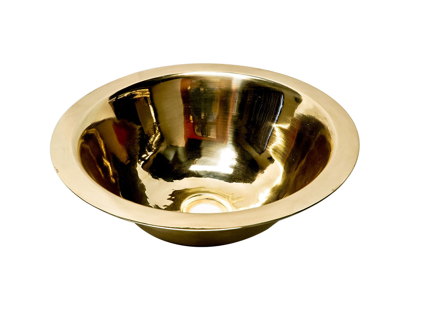 Premium Lavabo Redondo en Latón Liso Alto Brillo - ELEMENTO 