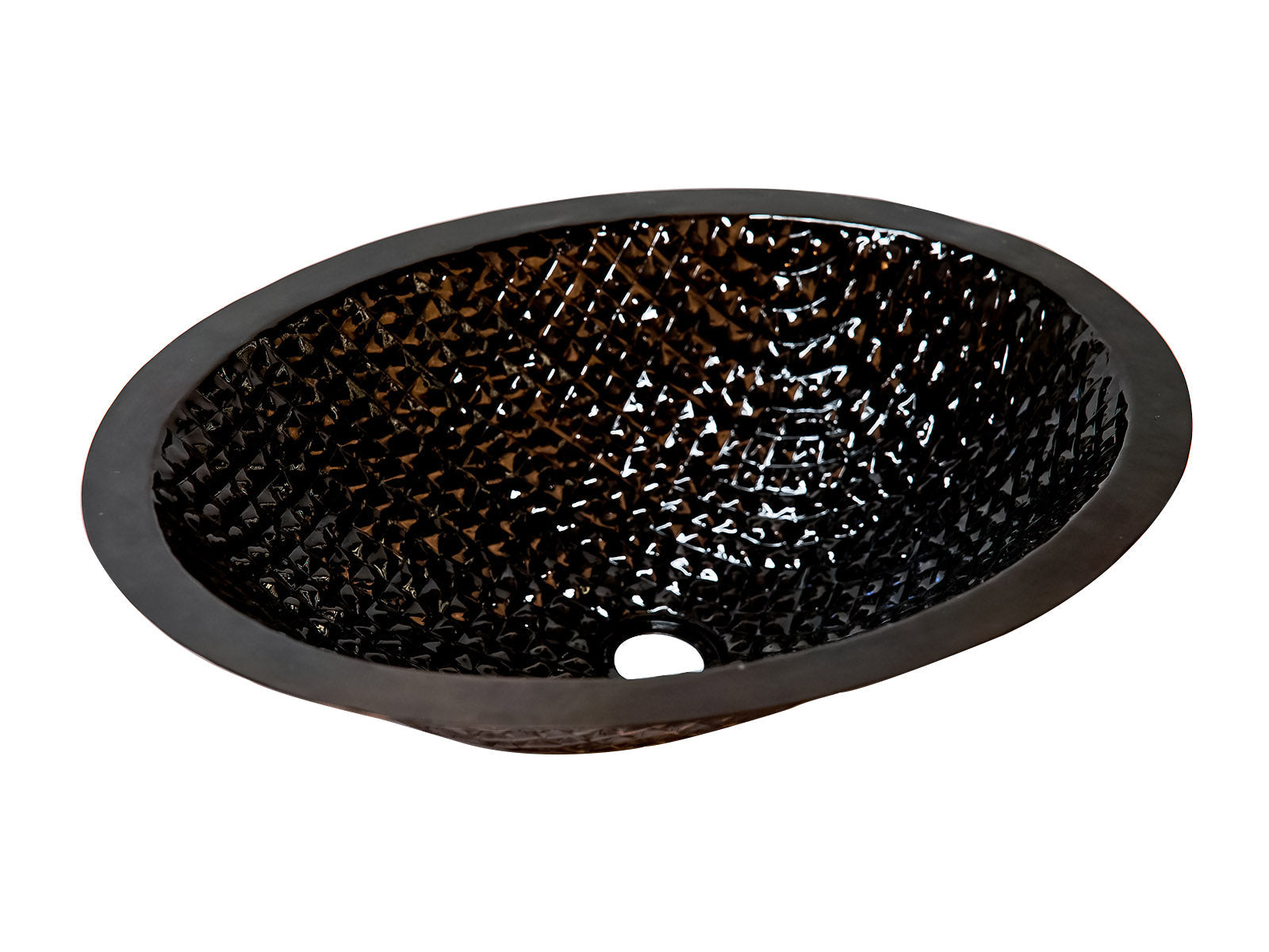 Premium Lavabo Ovalado en Cobre Diseño Cuadros - ELEMENTO 