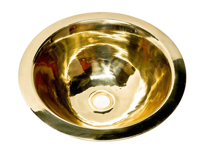 Premium Lavabo Redondo en Latón Liso Alto Brillo - ELEMENTO 