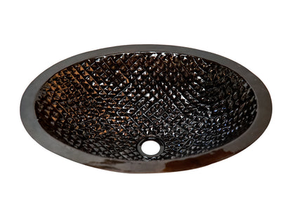 Premium Lavabo Ovalado en Cobre Diseño Cuadros - ELEMENTO 