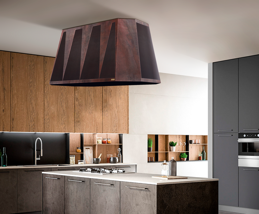 Premium Campana De Cocina Para Isla En Cobre Diseño Aztek - ELEMENTO 