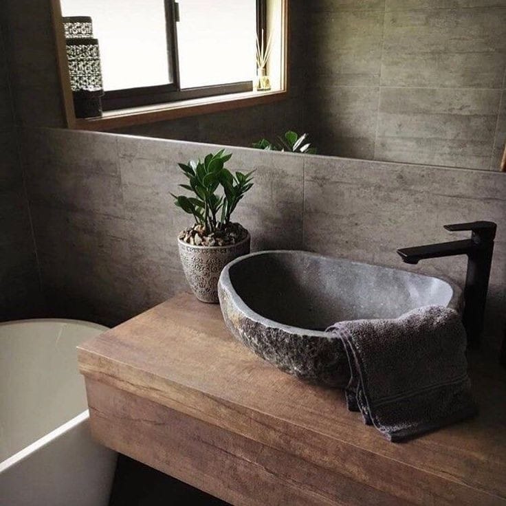 LAVABO PIEDRA NATURAL RÚSTICO  40 CM. - ELEMENTO 