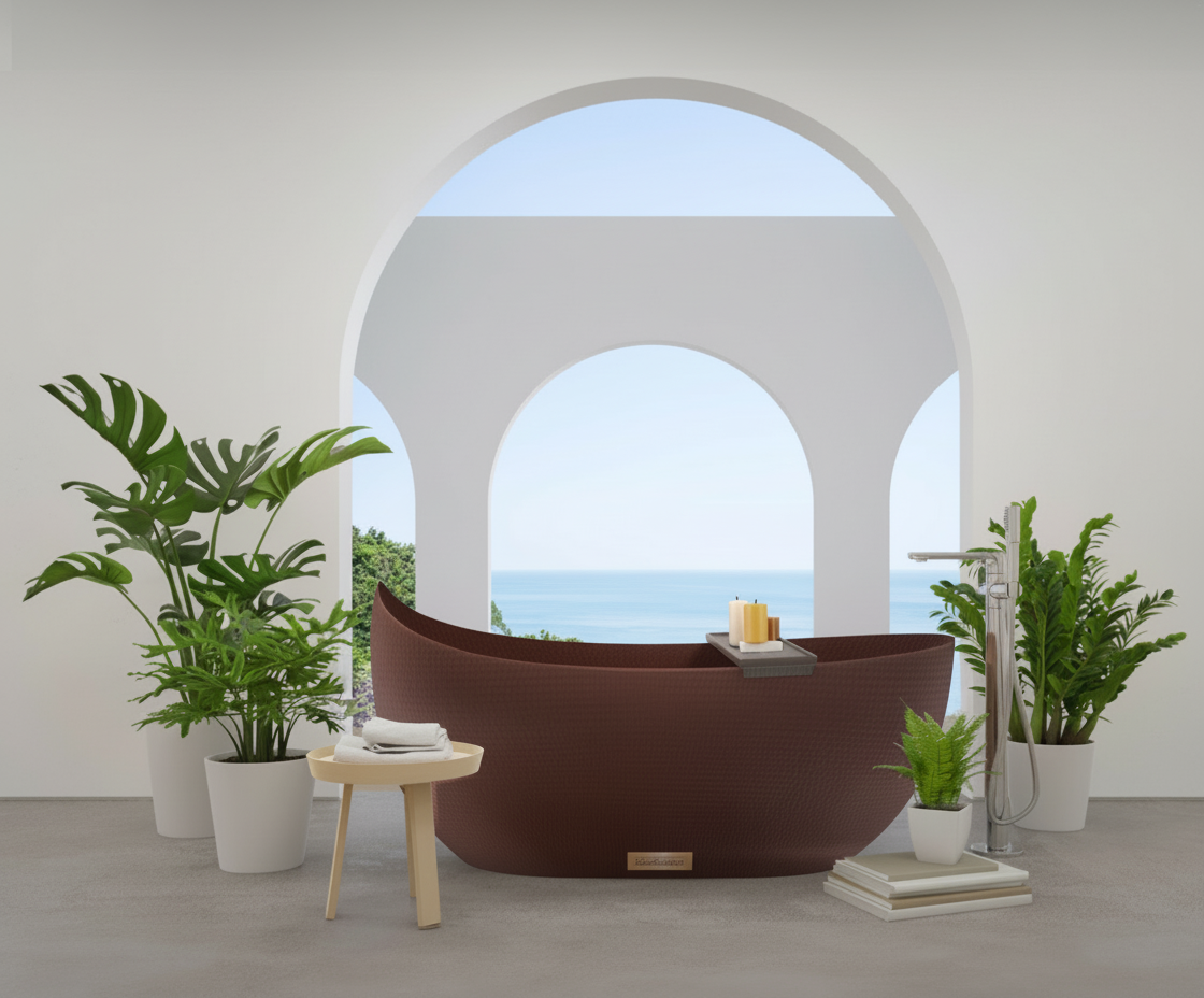 Premium Tina De Baño Con Doble Pared En Cobre Diseño Makoch - ELEMENTO 