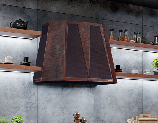 Premium Campana De Cocina Para Muro En Cobre Diseño Aztek - ELEMENTO 
