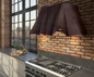 Premium Campana de Cocina Volcano para Muro en Cobre Diseño Sierra - ELEMENTO 