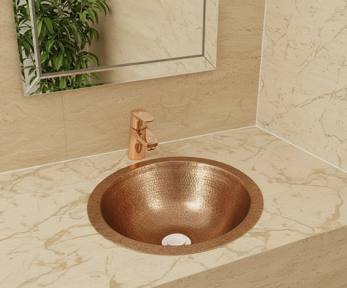 Premium Lavabo Redondo en Cobre - ELEMENTO 