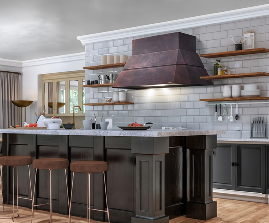 Premium Campana De Cocina Volcano Para Muro En Cobre Diseño Teotihuacan - ELEMENTO 