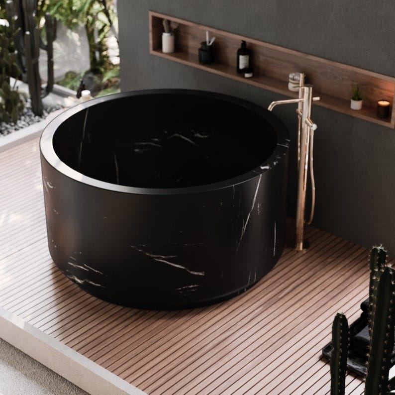 TINA PARA BAÑO BALÍ MÁRMOL NEGRO 120*60 - ELEMENTO 