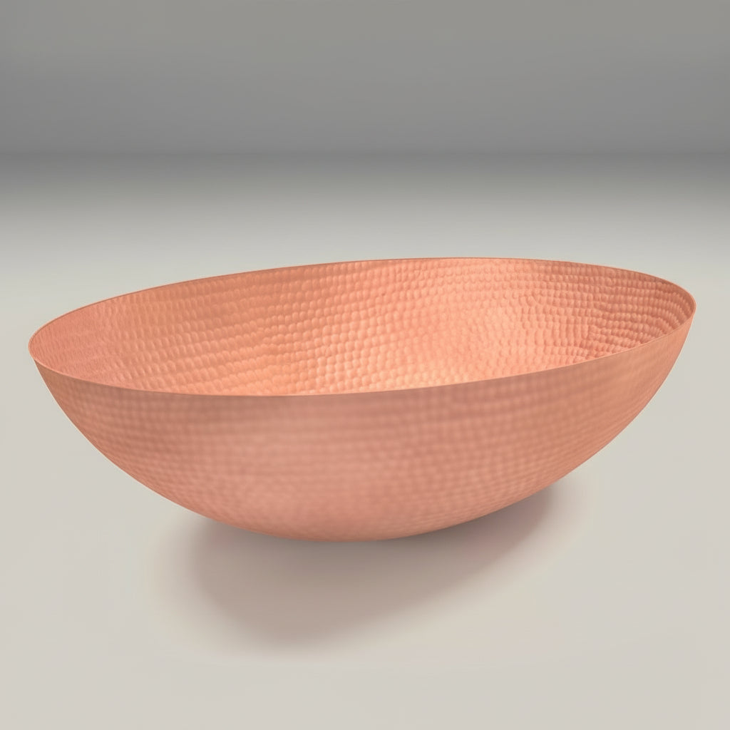 Lavabo Vessel Ovalado con Bordo Redondeado en Cobre - ELEMENTO 